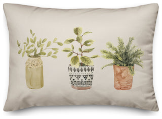 Potted Plants In A Row 14x20 Spun Poly Pillow