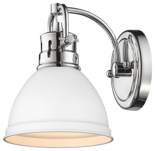 Duncan CH 1 Light Bath Vanity, Chrome With Matte White Shade