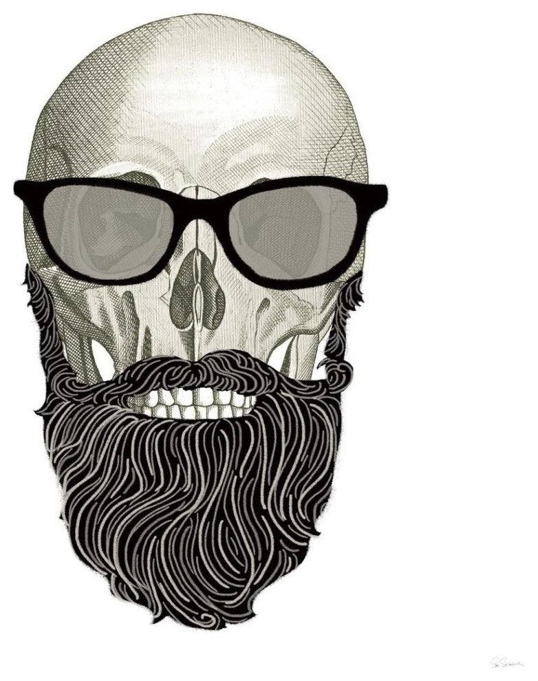 "Hipster Skull I" Digital Paper Print by Sue Schlabach, 42"x42"