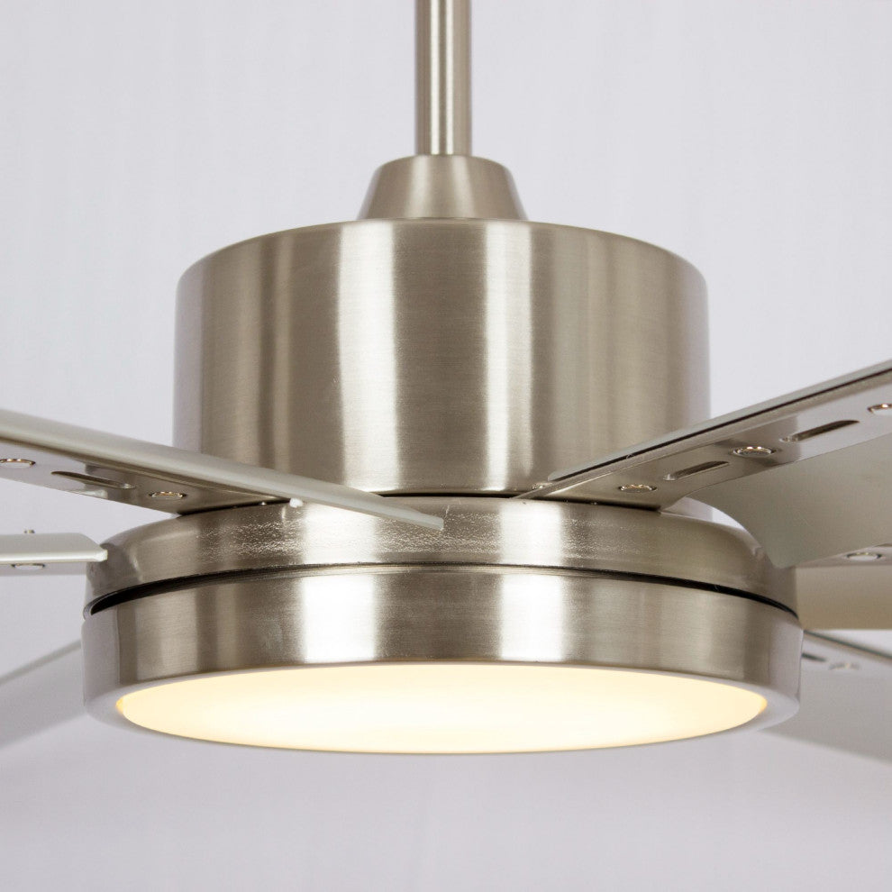 65 in Brushed Nickel Modern LED Ceiling fan with 6 Blades