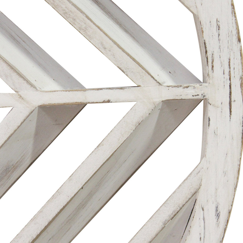 HomeRoots Modern Scandinavian Inspired White Wood Medallion Wall Decor