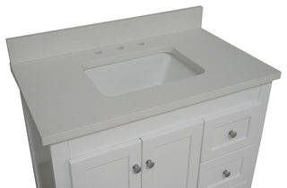Abbey 36" Bathroom Vanity, White, Quartz