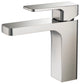 Blossom Brass Square Single Handle Bathroom Vanity Sink Faucet, Brushed Nickel