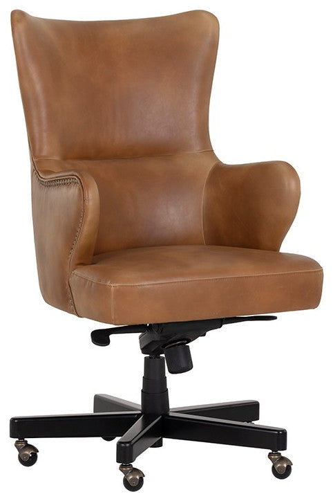 Hubert Office Chair, Tobacco Tan