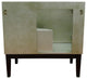 37" Single Vanity, Linen Brown Finish With Gray Granite Top And Rectangle Sink