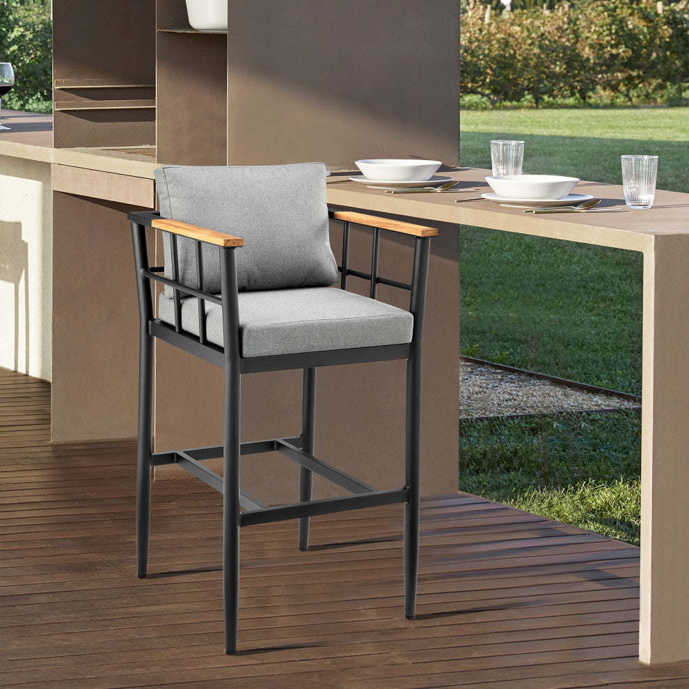 Wiglaf Outdoor Patio Counter or Bar Height Stool, Bar Height
