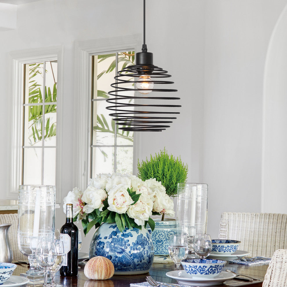 Light Single Globe Pendant, Classic Black