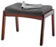 Designs4Comfort Natalie Accent Ottoman Stool in Gray Fabric and Espresso Wood