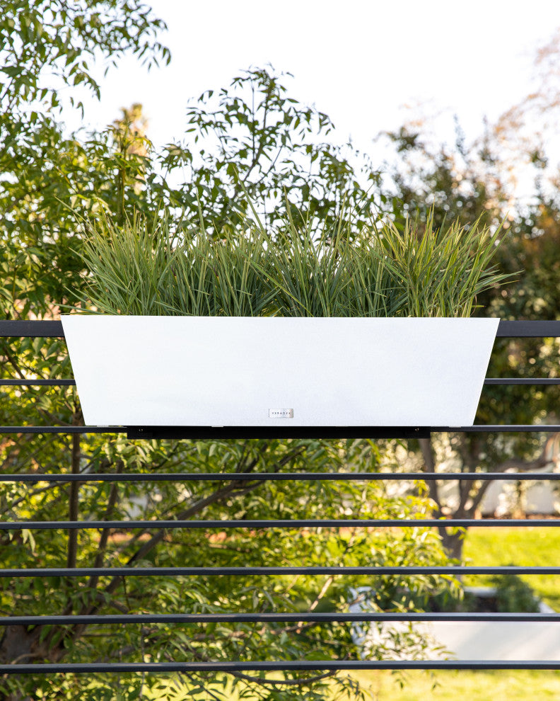 Veradek Pure Series Window Box Wall/Railing Planter, White, 36", 1 Pack