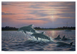 Wilhelm Goebel 'Dolphins' Canvas Art, 24"x16"