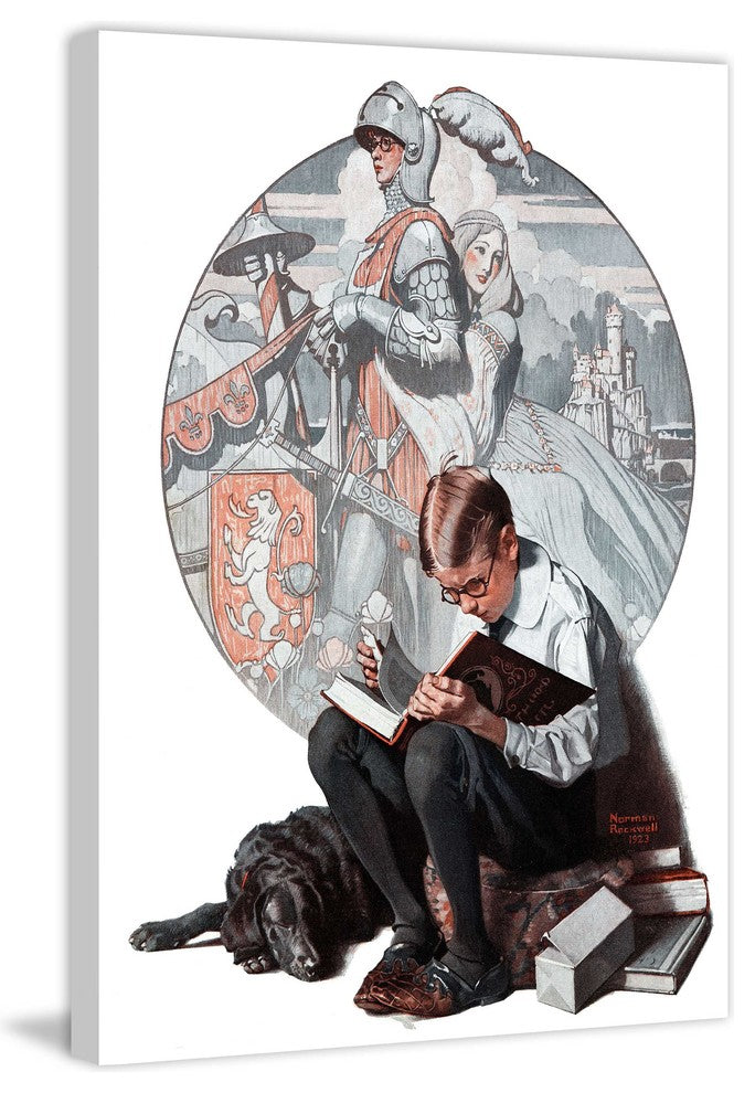 "Age of Romance" Painting Print on Canvas by Norman Rockwell