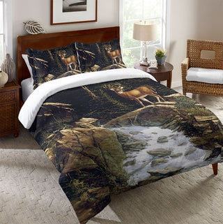 Laural Home Deer Above the Falls Duvet Sham
