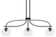 Cavella 3 Light Island Light, Matte Black Finish, 7" Clear Bubble Glass