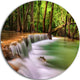 Secodn Level Erawan Waterfall, Photography Round Wall Art, 36"