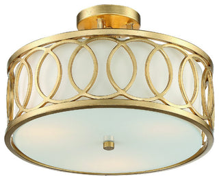 Libby Langdon for Crystorama Graham 3 Light Antique Gold Ceiling Mount