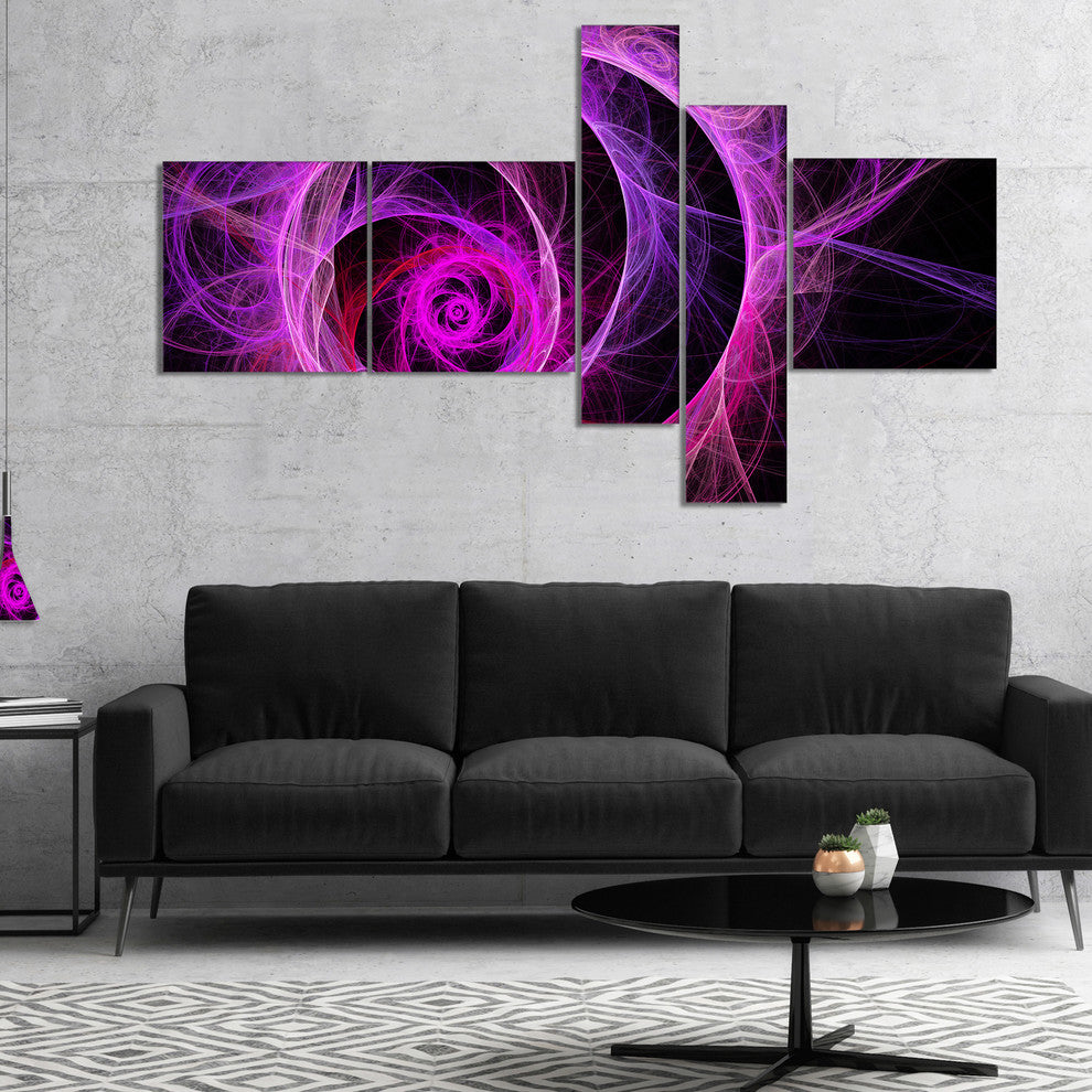 Exotic Pink Flower, Floral Art Canvas Print, 60"x32", 5 panels