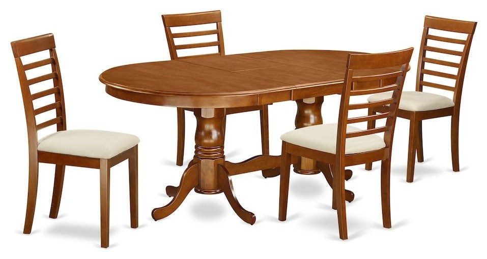5-Piece Dining Room Set, Table Plus 4 Chairs for Room With Cushion