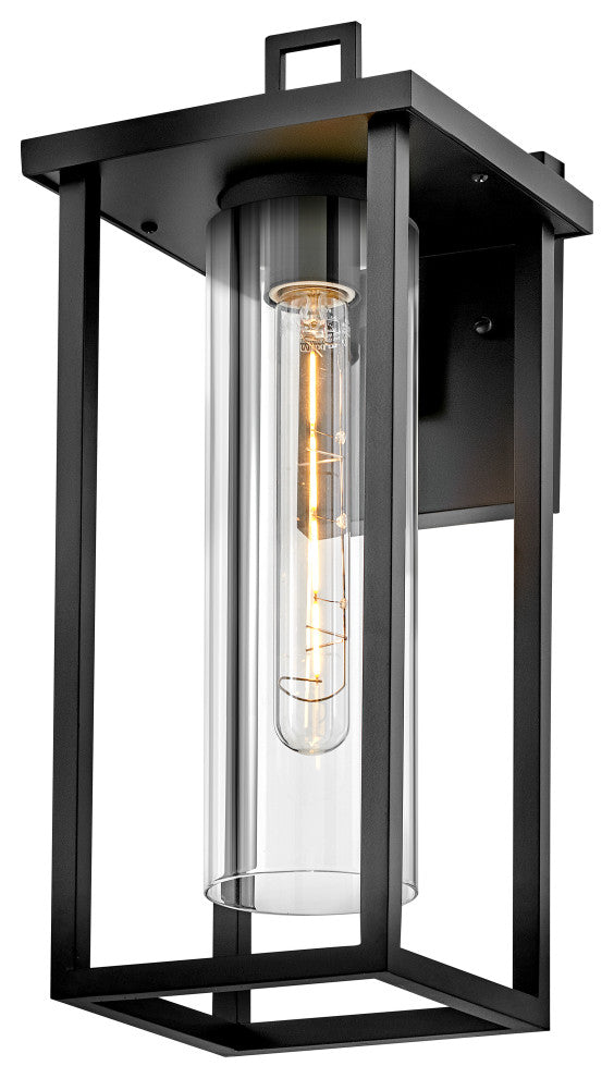 Lark Mateo 17" Medium Outdoor Wall Mount Lantern, Black