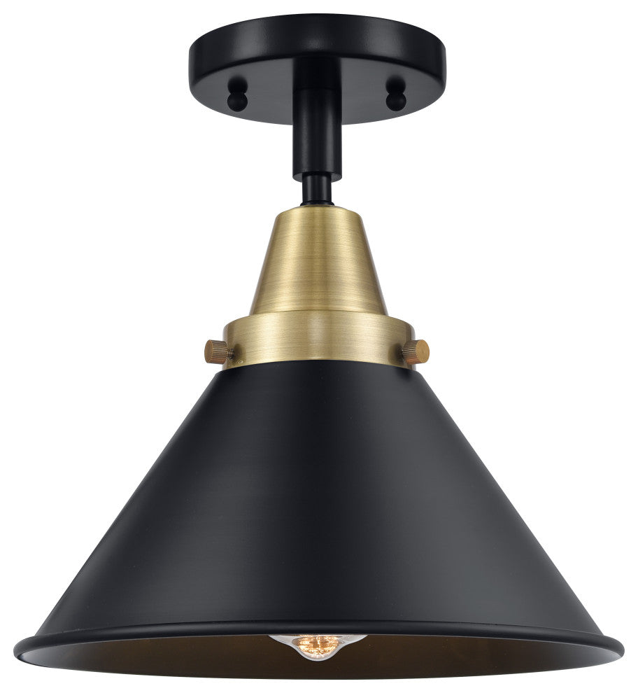 Innovations 447-1C-BAB-M10-BK-LED 1 Light Flush Mount, Black Antique Brass