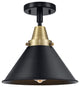 Innovations 447-1C-BAB-M10-BK-LED 1 Light Flush Mount, Black Antique Brass