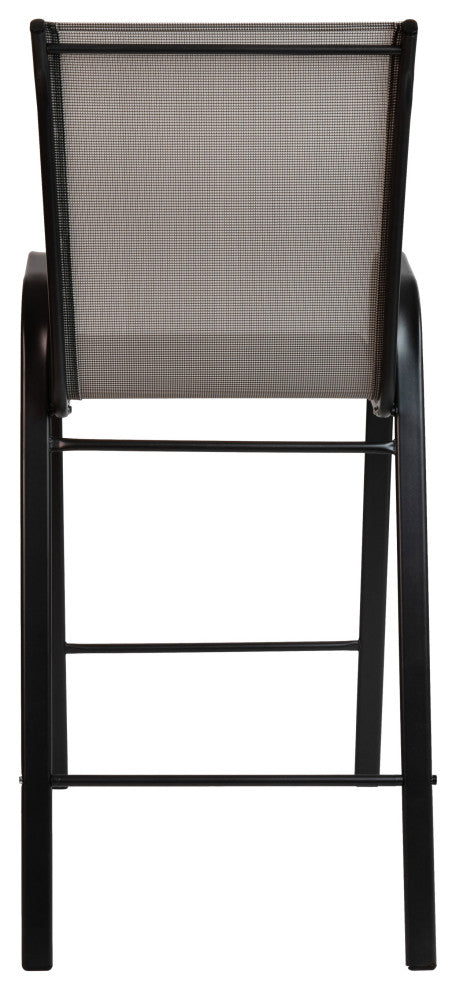 Brazos Series Stackable Outdoor Barstools Set of 2, Gray