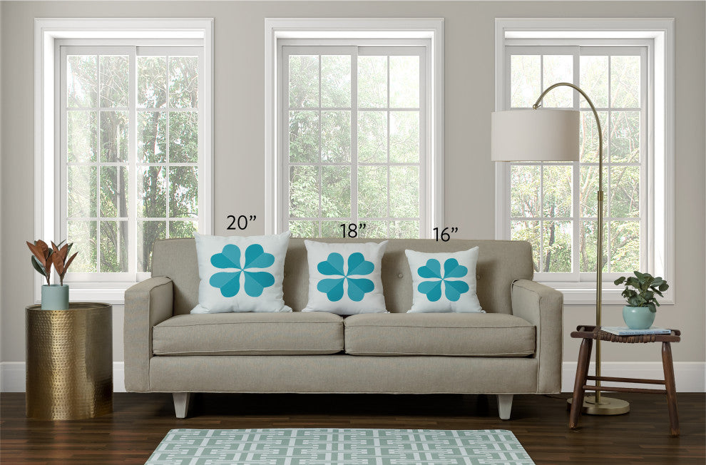 Lucky Clover St. Patrick's Day Decorative Throw Pillow, Explorer Blue, 20x20"