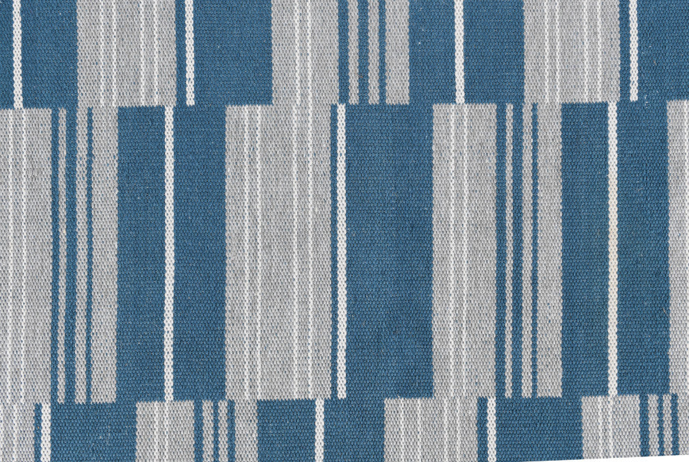 Boulder Indoor Outdoor Handwoven Stripe Blue Area Rug, Blue, 8x10