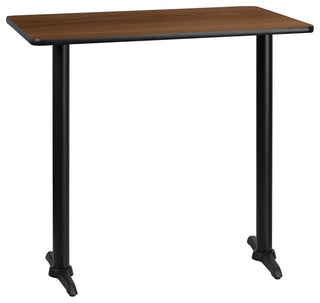 30'' x 42'' Rectangular Walnut Laminate Table Top with 5'' x 22'' Base
