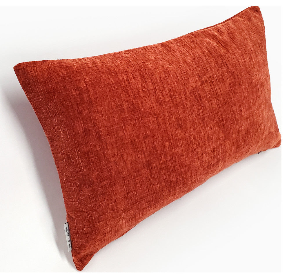 Pillow Decor, Venetian Velvet Earthen Orange Pillow 12x19