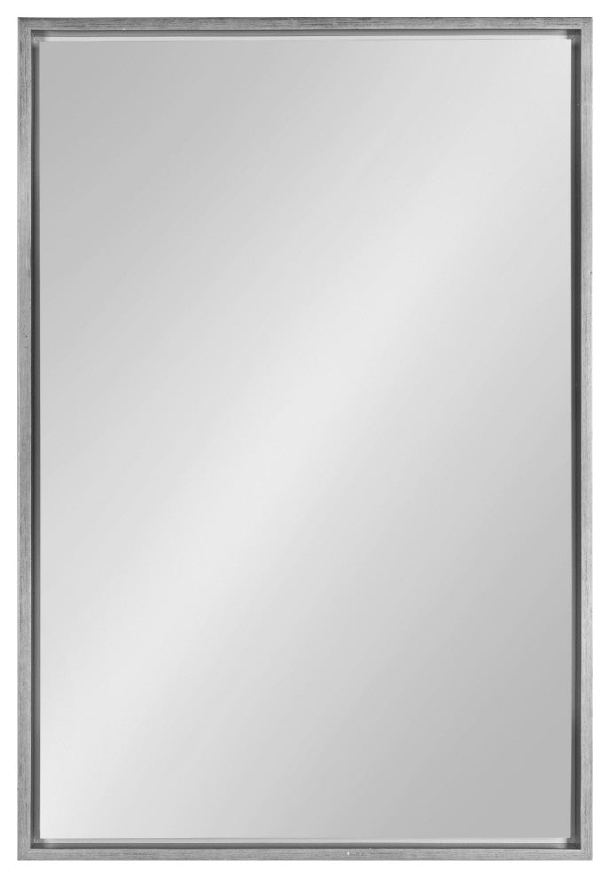 Evans Framed Floating Wall Mirror, Silver 24x36