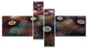 Brown Flowers on Alien Planet, Floral Canvas Art Print, 60"x32", 4 panels