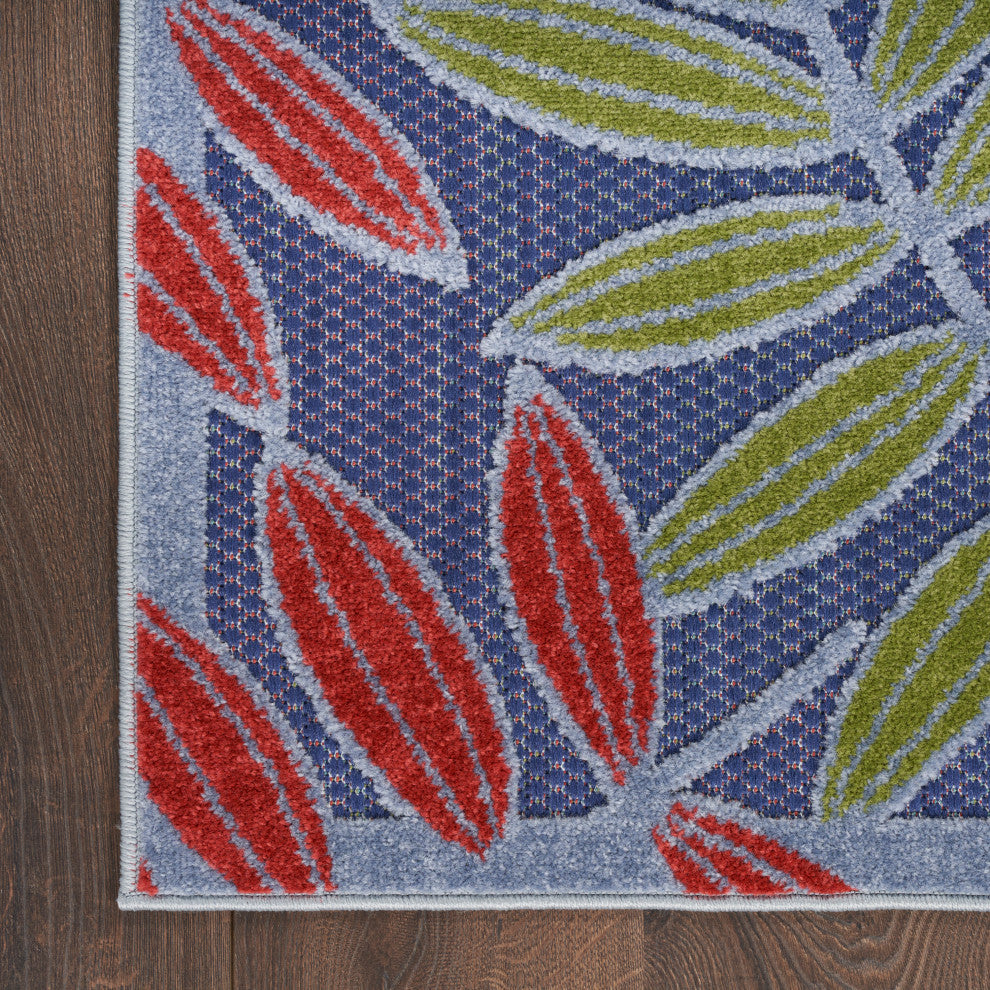 Nourison Aloha 9' x 12' Navy Multicolor Outdoor Area Rug
