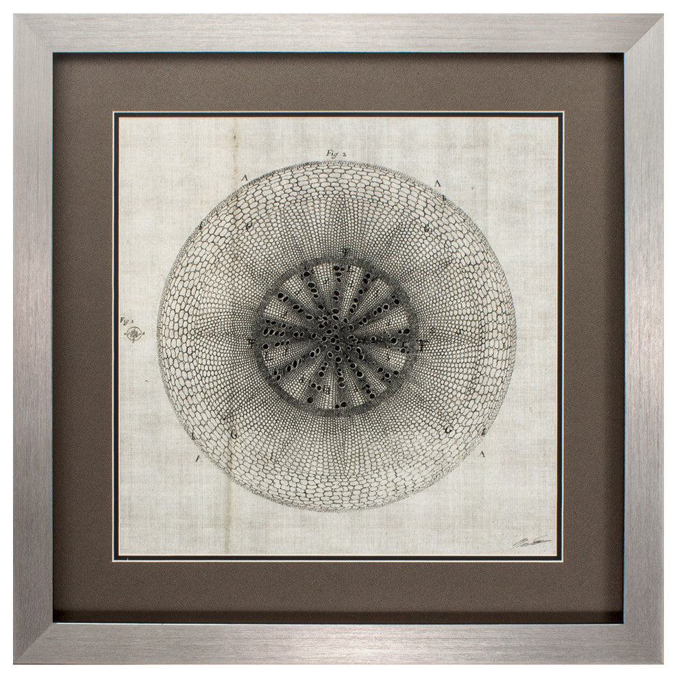 HomeRoots 26" X 26" Silver Frame Custom Cross Cut Iv