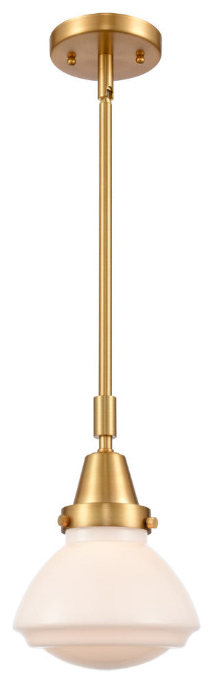 Innovations 447-1S-SG-G321-LED Olean 1 Light 6.75" Mini Pendant, Satin Gold