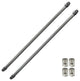 Bundle 2 Cafe Curtain Rods and 4 Self Adhesive Hooks, Chrome, 24" to 32"