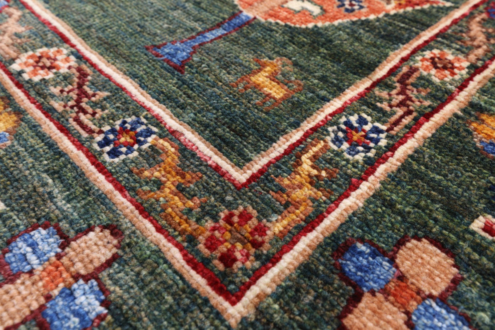 5' 9" X 7' 9" Hand Knotted Persian Gabbeh Tribal Wool Rug Q9561