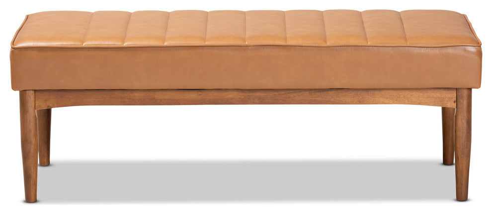 St Clair Modern Farmhouse Dining Bench, Tan