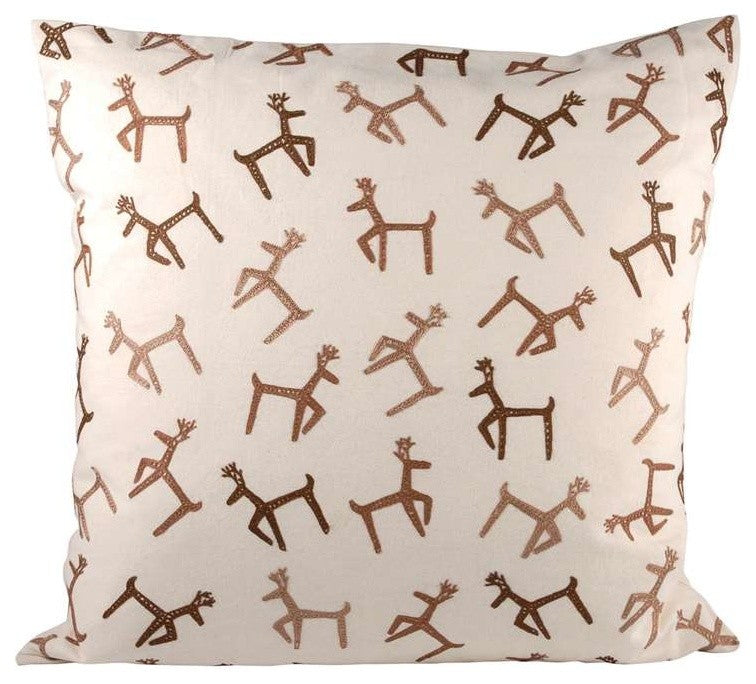 Pomeroy Dancing Reindeer 20X20 Pillow, Coco