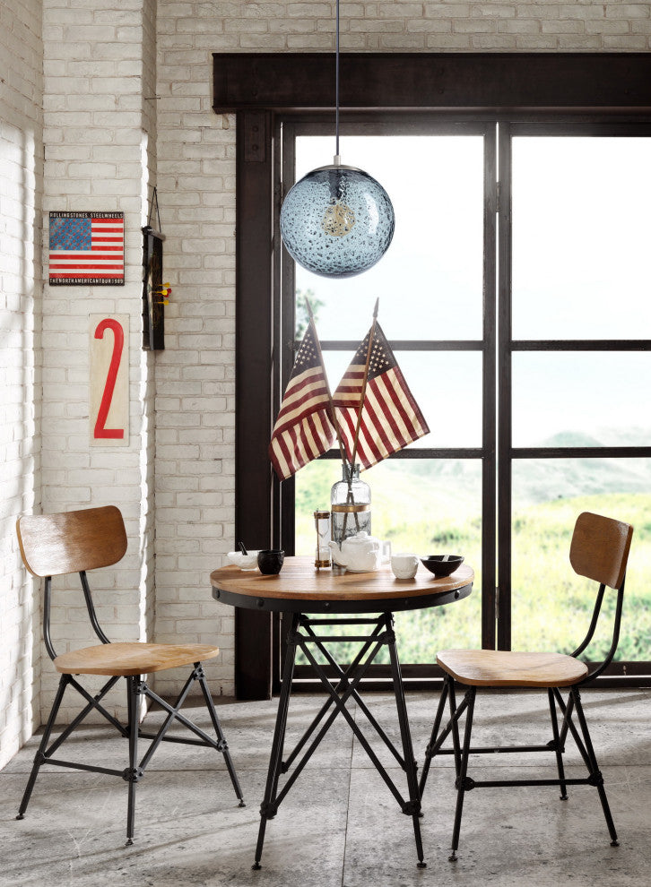 Mini Pendant Light Handblown, Light Blue, 10, Brushed Nickel