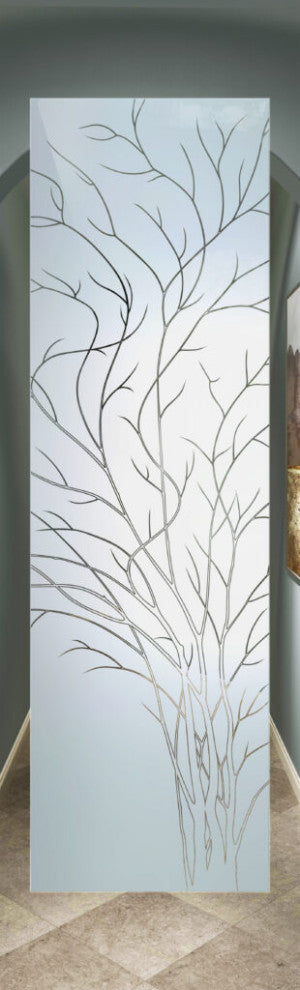 Interior Prehung Door or Interior Slab Door - Wispy Tree - Primed - 30" x...