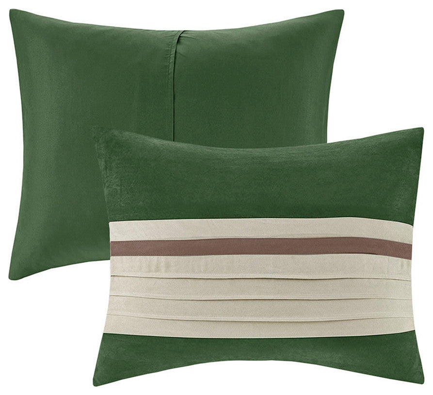 Madison Park Palmer Vera Microsuede 7-Piece Comforter Set, Green