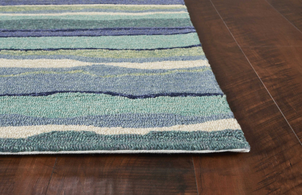 HomeRoots 5' x 7' Ocean Abstract Design UV Treated Indoor Outdoor Area Rug