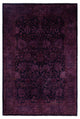 Overdyed One-of-a-Kind Hand-Knotted Area Rug Purple, 4' 2" x 6' 3"