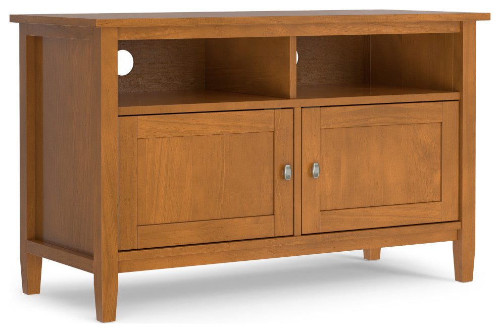 Warm Shaker Solid Wood 42" TV Media Stand, Light Golden Brown For TVs up to 43"