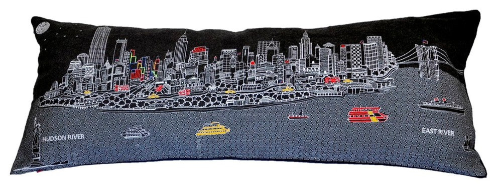 New York City Skyline Cushion, Night, Queen