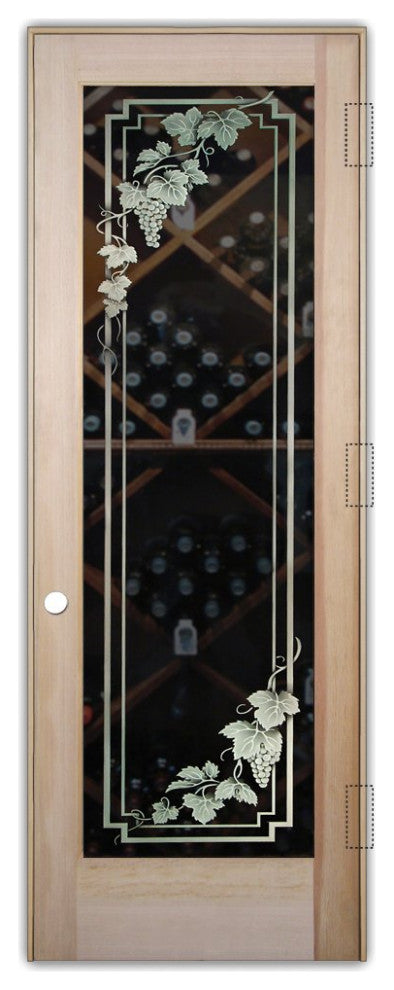 Wine Door - Vineyard Grapes Cascade - Douglas Fir (stain grade) - 28" x 84"...