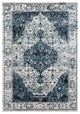 Surya Wanderlust WNL-2305 5'3"x7'3" Rug, Aqua/Navy/White/Silver Gray/Black