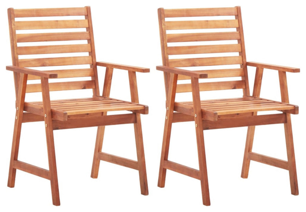 Vidaxl Outdoor Dining Chairs 2-Piece Solid Acacia Wood