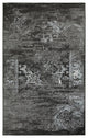5" x 7" Black Distressed Abstract Area Rug