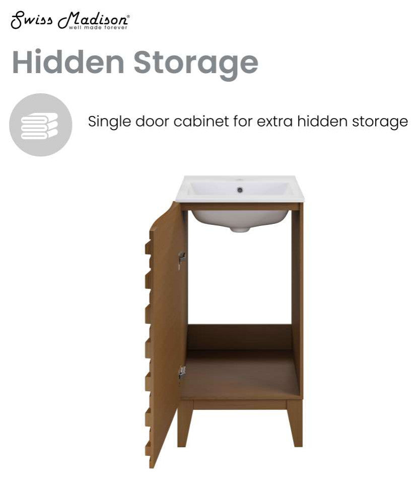 Cascade 18" Bathroom Vanity, Walnut